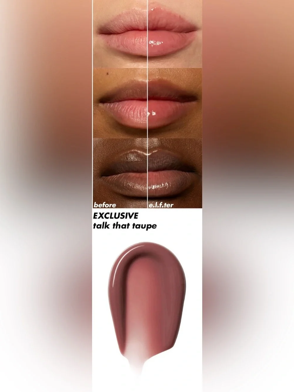 e.l.f. Glow Reviver Lip Oil – Talk That Taupe – 0.25 fl oz